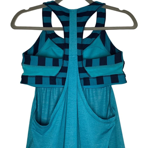 Lululemon 2 in Run Tank Top in Micro Macro Stripe Surge Blue - Picture 8 of 10